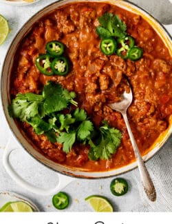 Pinterest image for cheesy beef taco dip