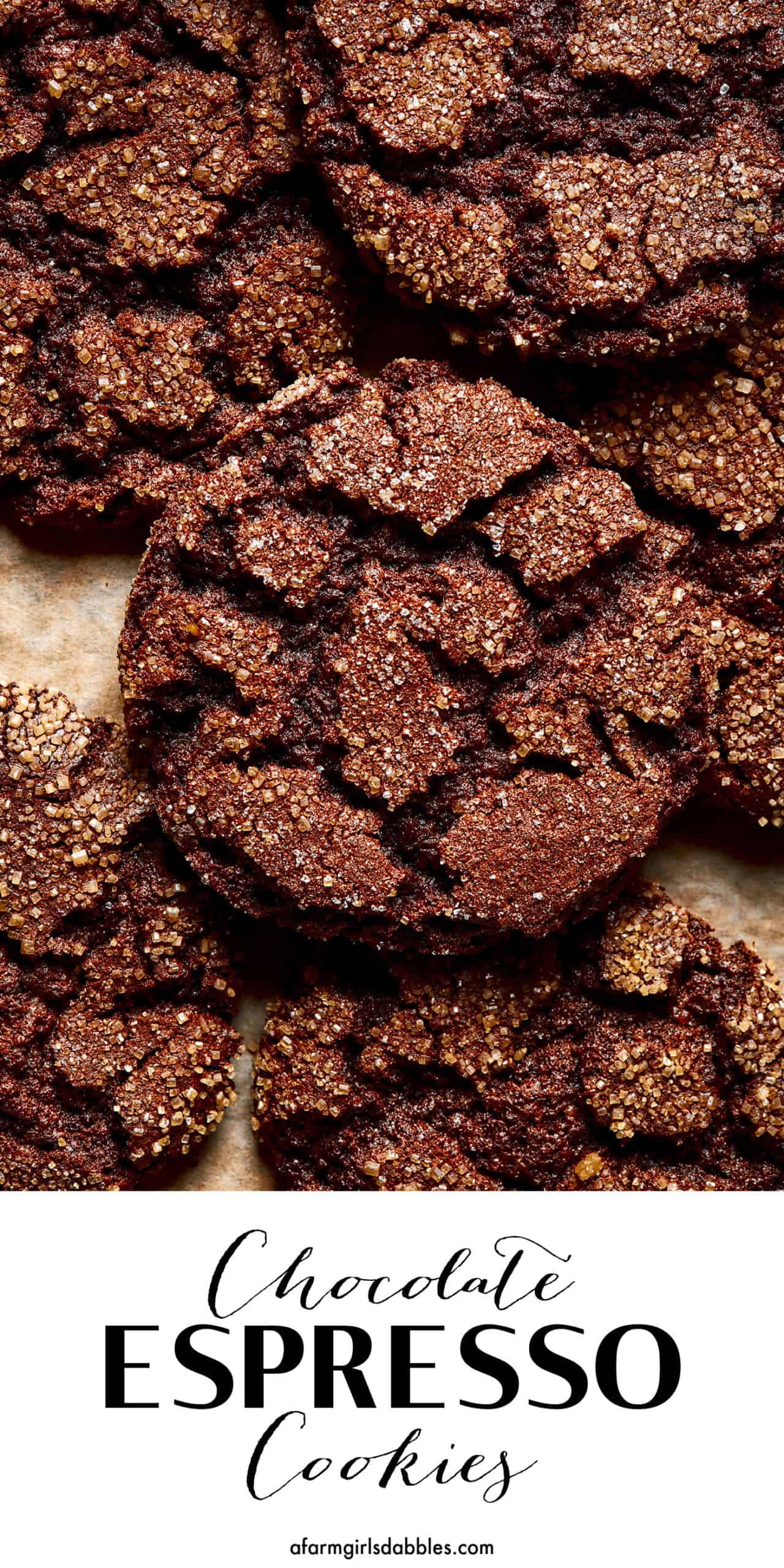 Pinterest image for chocolate espresso cookies