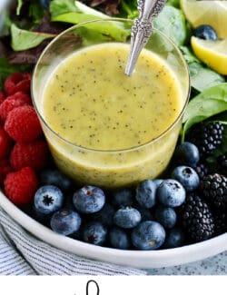 Pinterest image for lemon poppy seed dressing