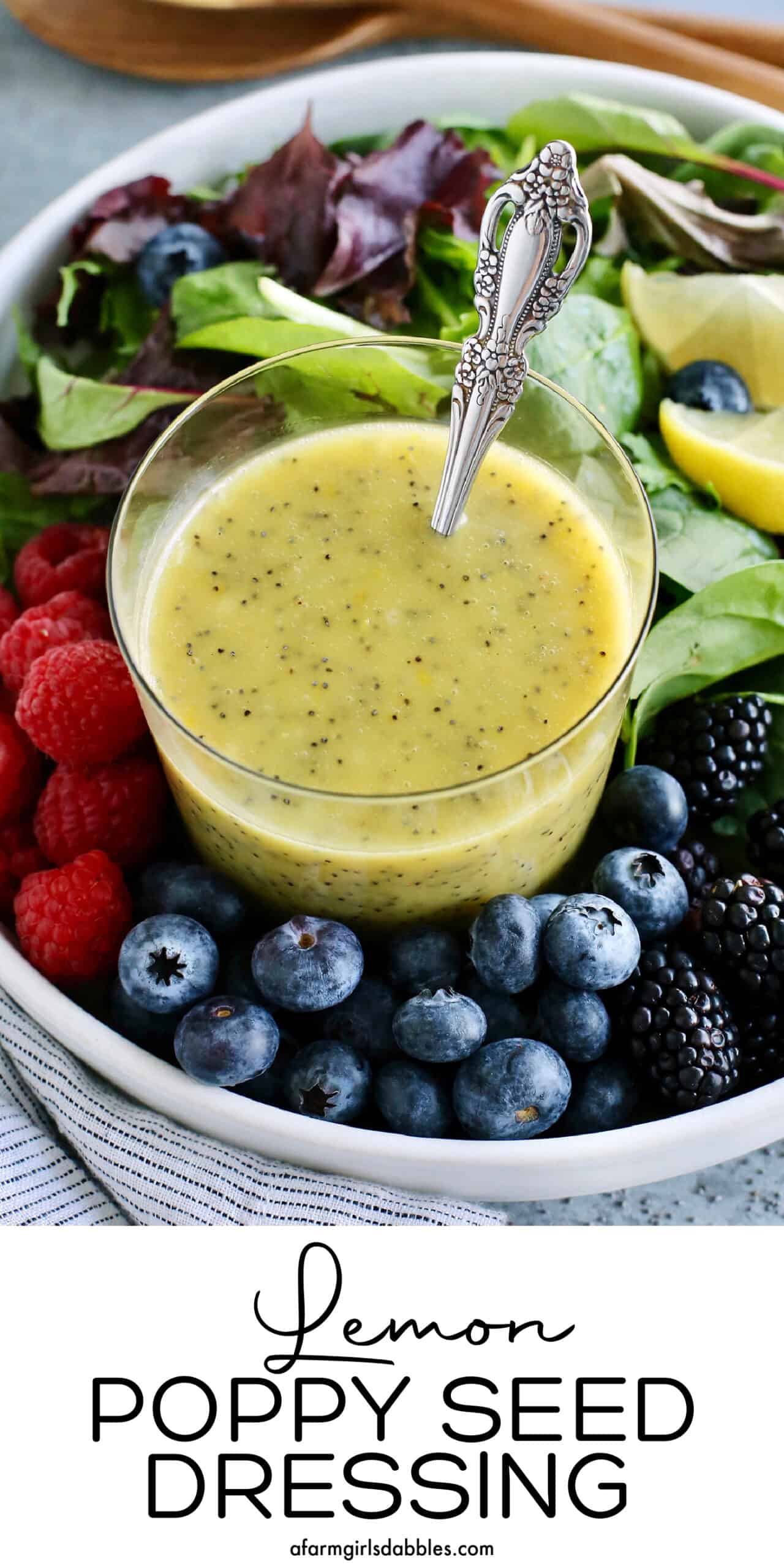 Pinterest image for lemon poppy seed dressing
