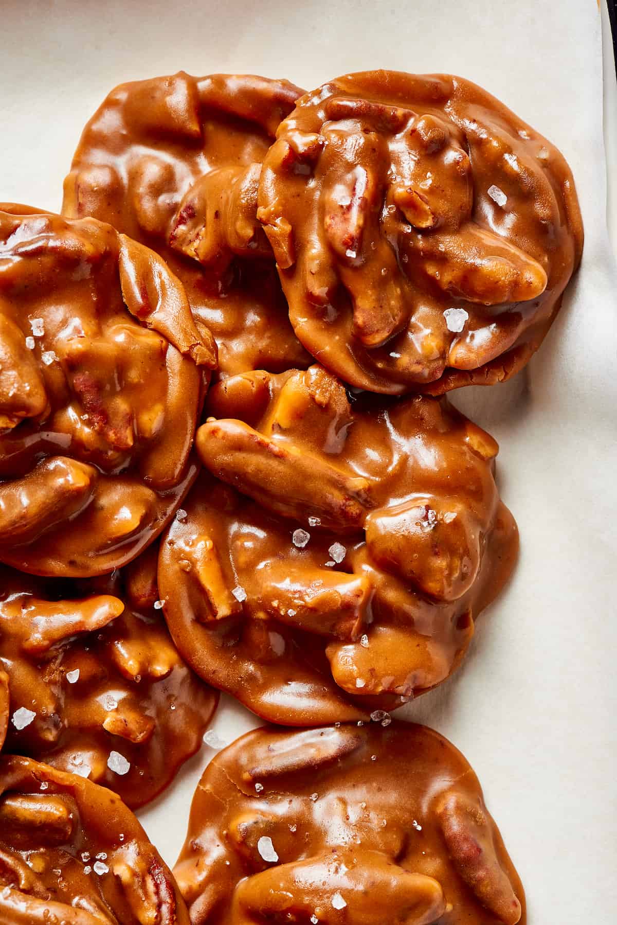 Overhead view of a bunch of pralines