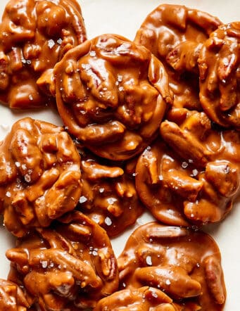overhead view of pecan pralines