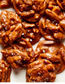 Pinterest image of pecan pralines