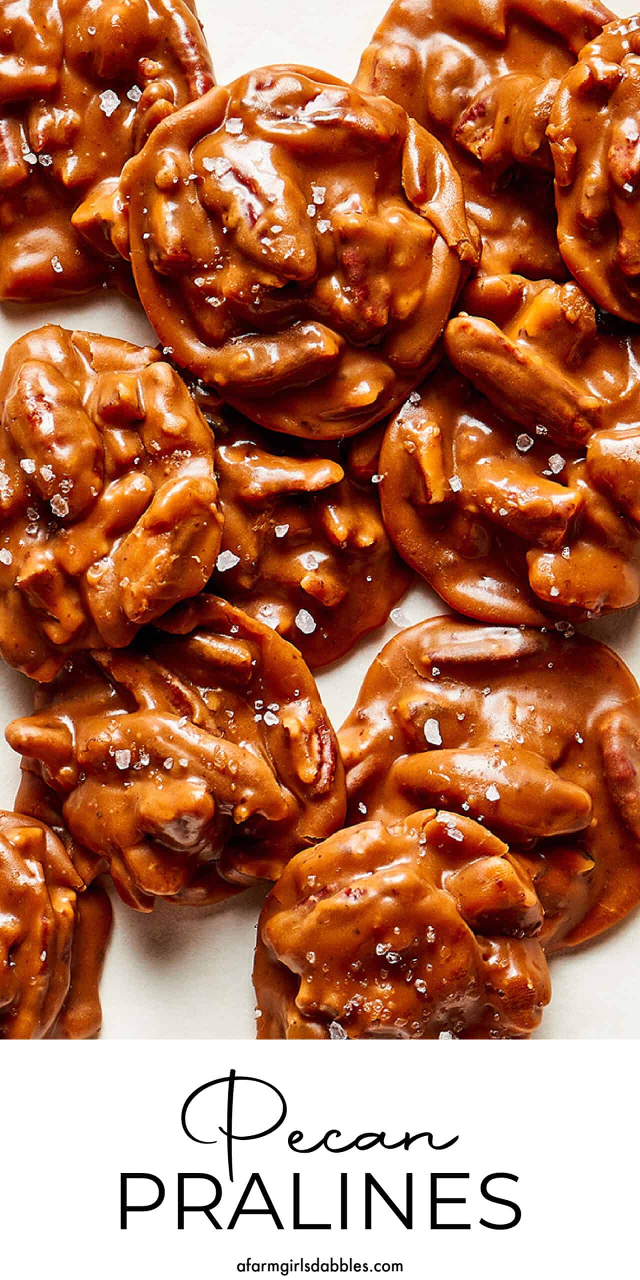 Pinterest image of pecan pralines