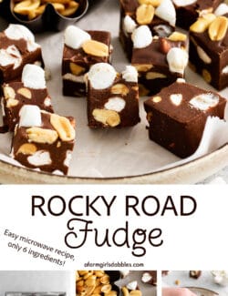Pinterest image for rocky road fudge
