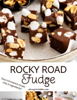 Pinterest image for rocky road fudge