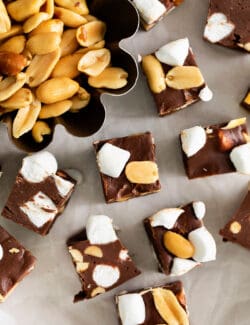 pieces of rocky road fudge