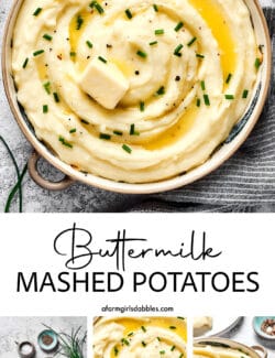 Pinterest image for buttermilk mashed potatoes