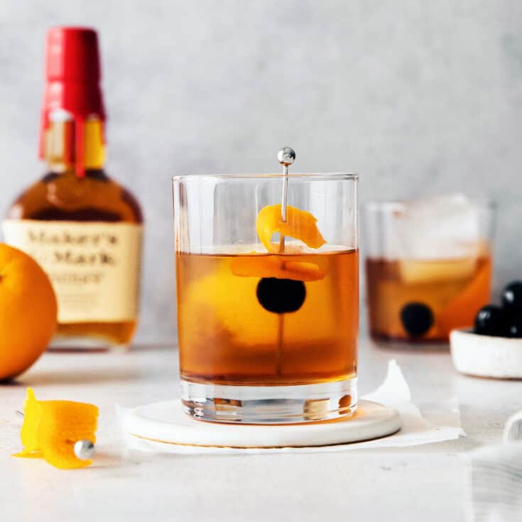 Classic manhattan in a glass