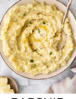 Pinterest image for parsnip puree