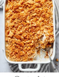 Pinterest image for poppy seed chicken casserole