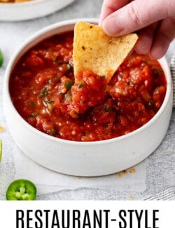 Pinterest image for restaurant style salsa