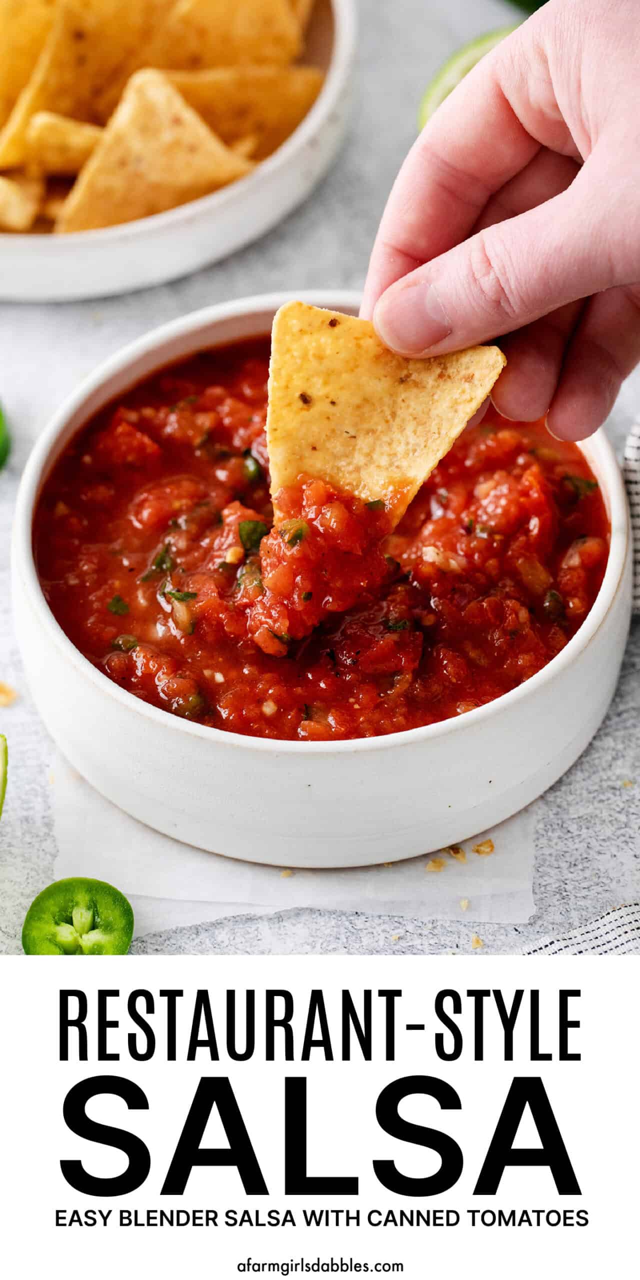 Pinterest image for restaurant style salsa