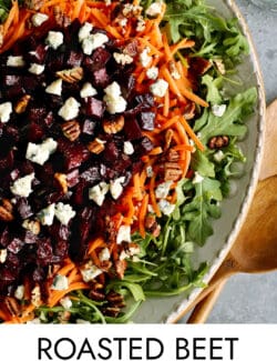 Pinterest image for roasted beet & arugula salad