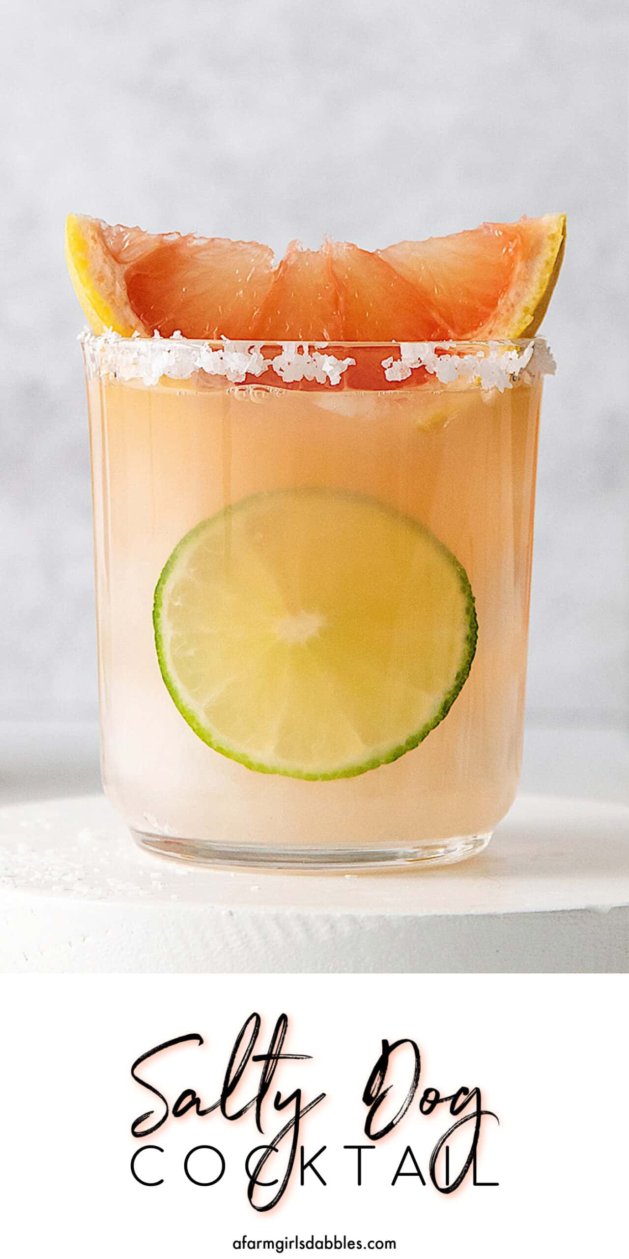 Pinterest image for salty dog cocktail