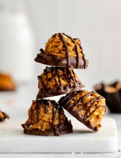 A stack of dulce de leche macaroons