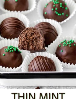 Pinterest image for thin mint truffles