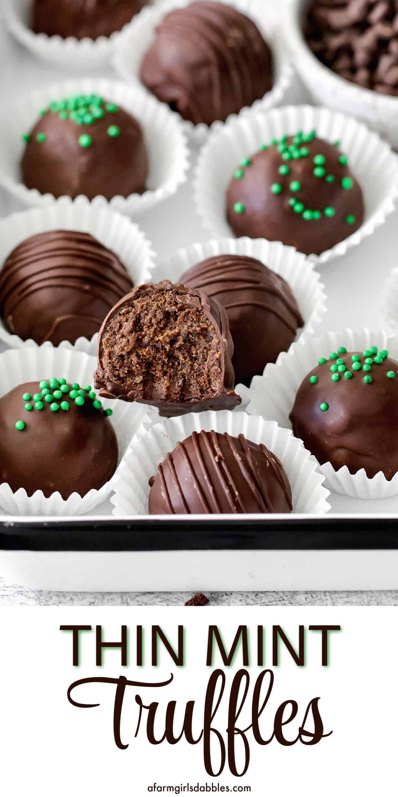 Pinterest image for thin mint truffles