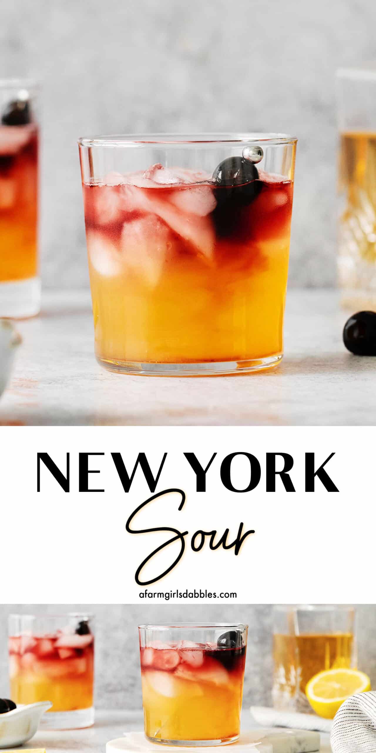 Pinterest image for New York Sour cocktail