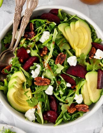 Pinterest image for arugula salad