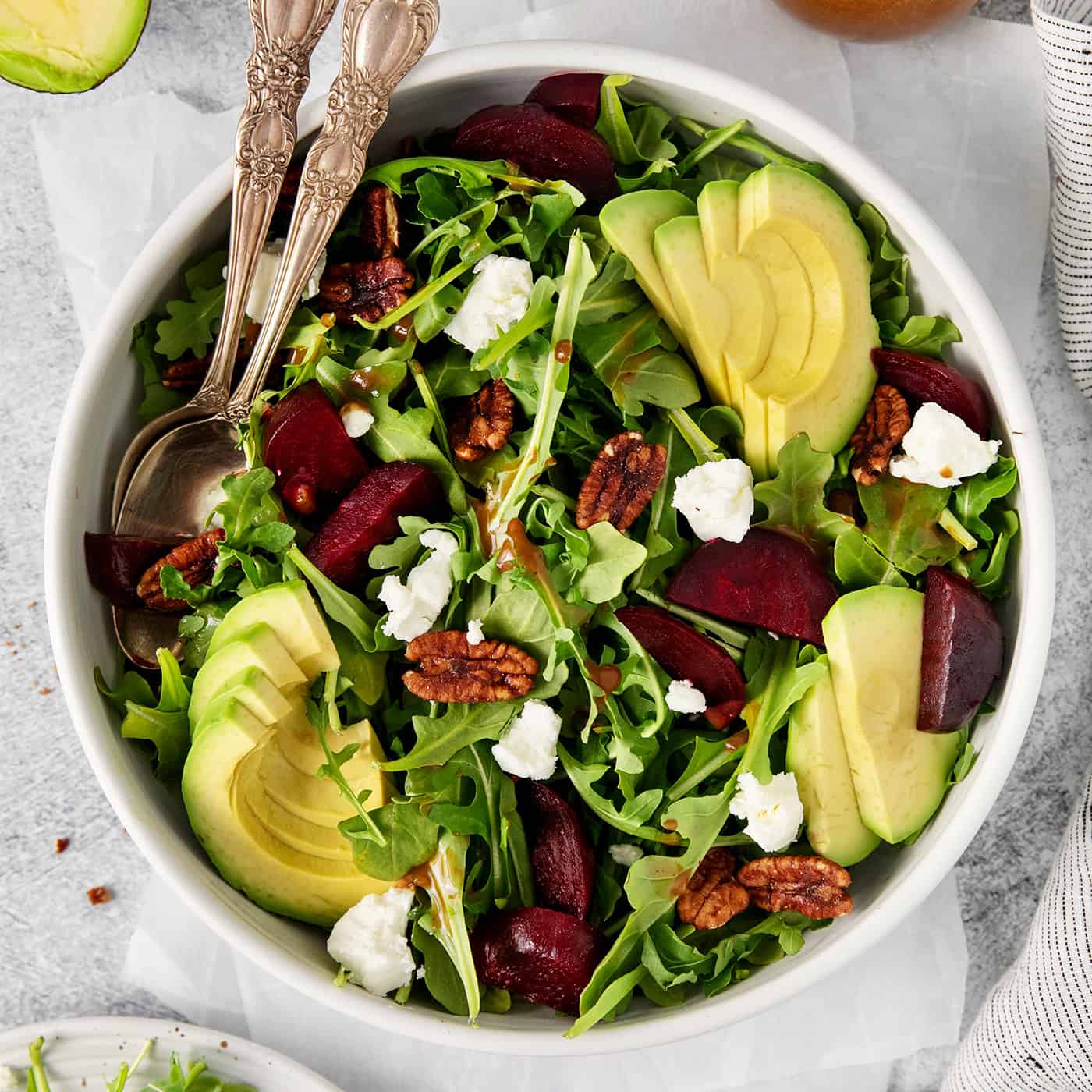 Pinterest image for arugula salad