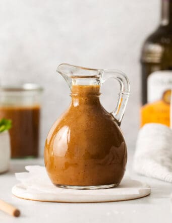 Balsamic dressing in a cruet