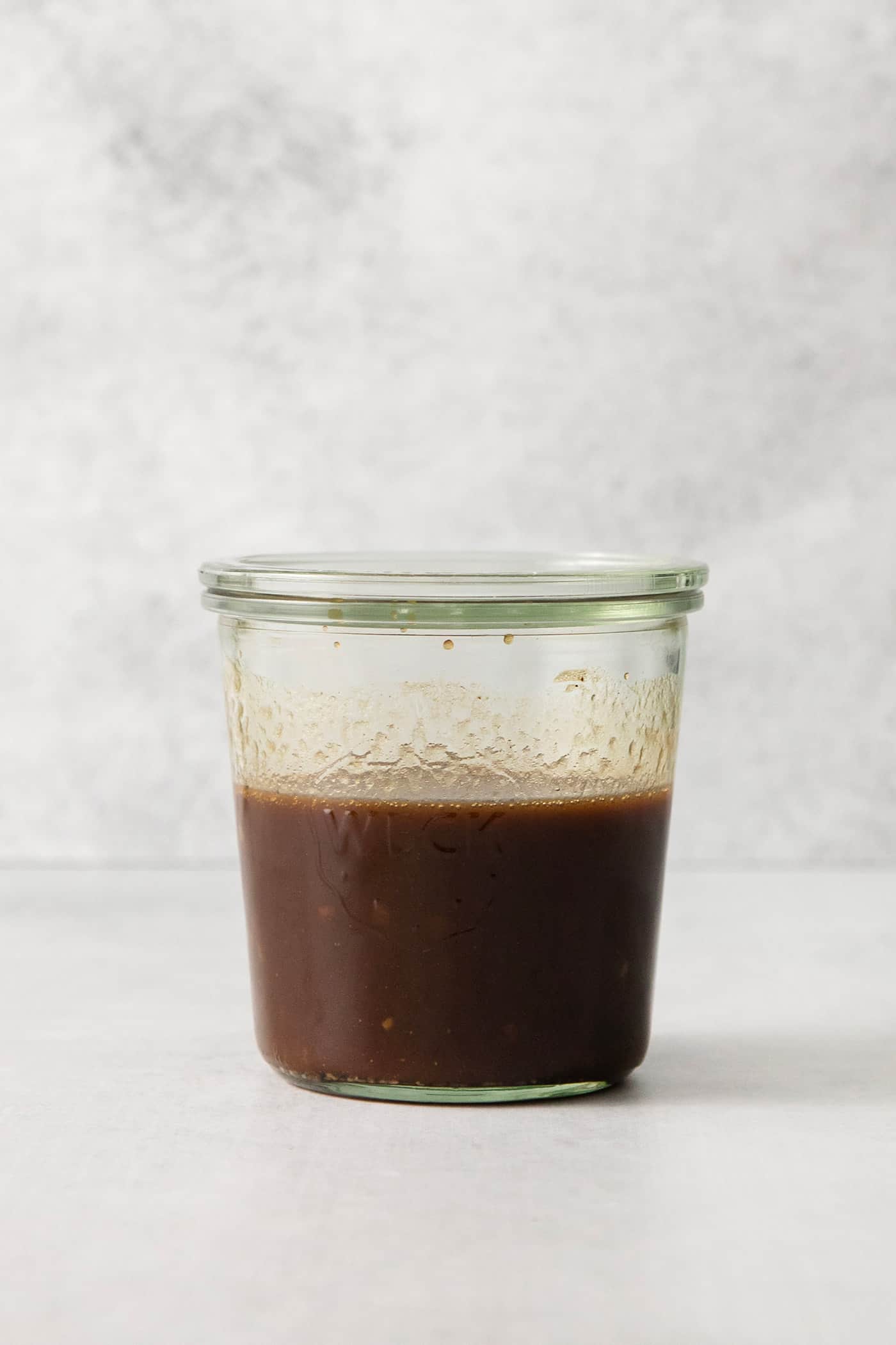 balsamic vinaigrette, shaken in a jar