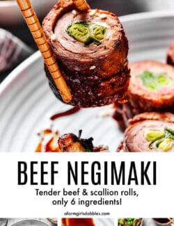 Pinterest image for beef negimaki