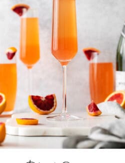 Pinterest image for blood orange mimosa