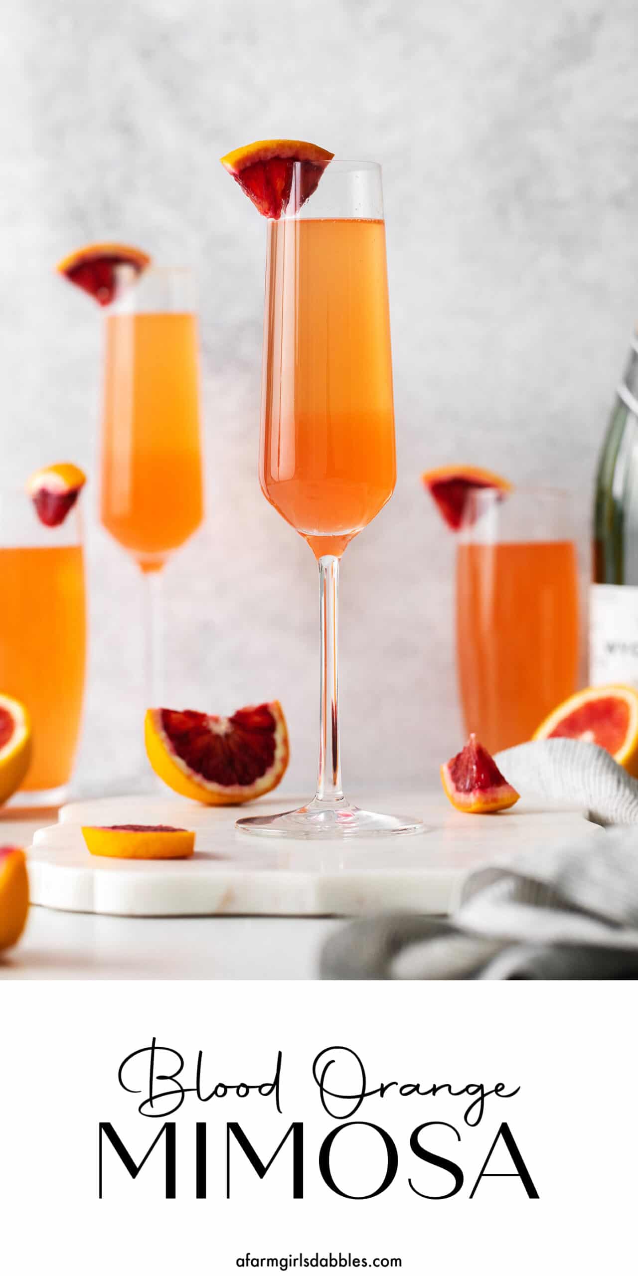 Pinterest image for blood orange mimosa