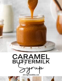 Pinterest image for caramel buttermilk syrup