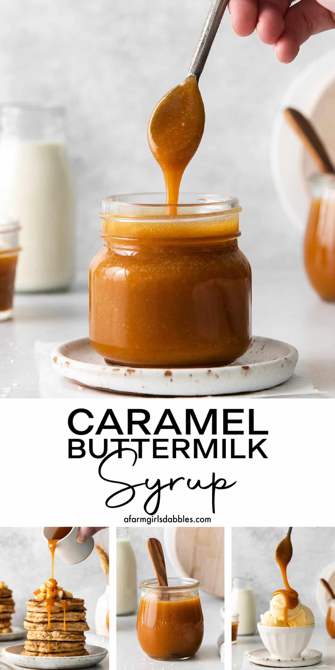 Pinterest image for caramel buttermilk syrup