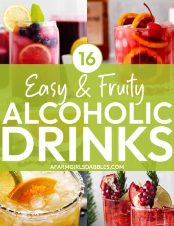 collage of easy and fruity alcoholic drinks