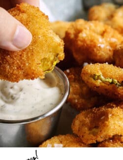 Pinterest image for fried pickles