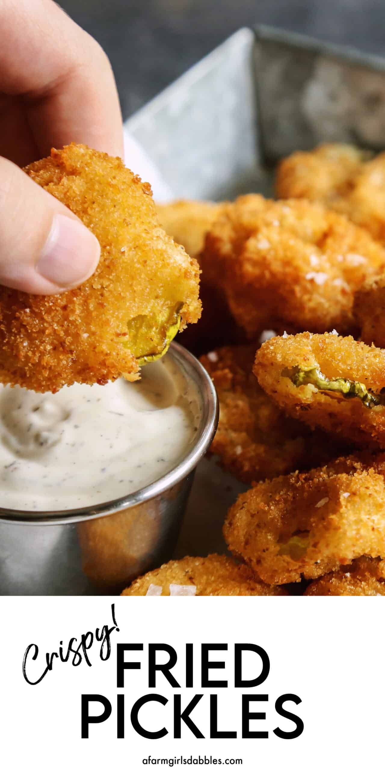 Pinterest image for fried pickles