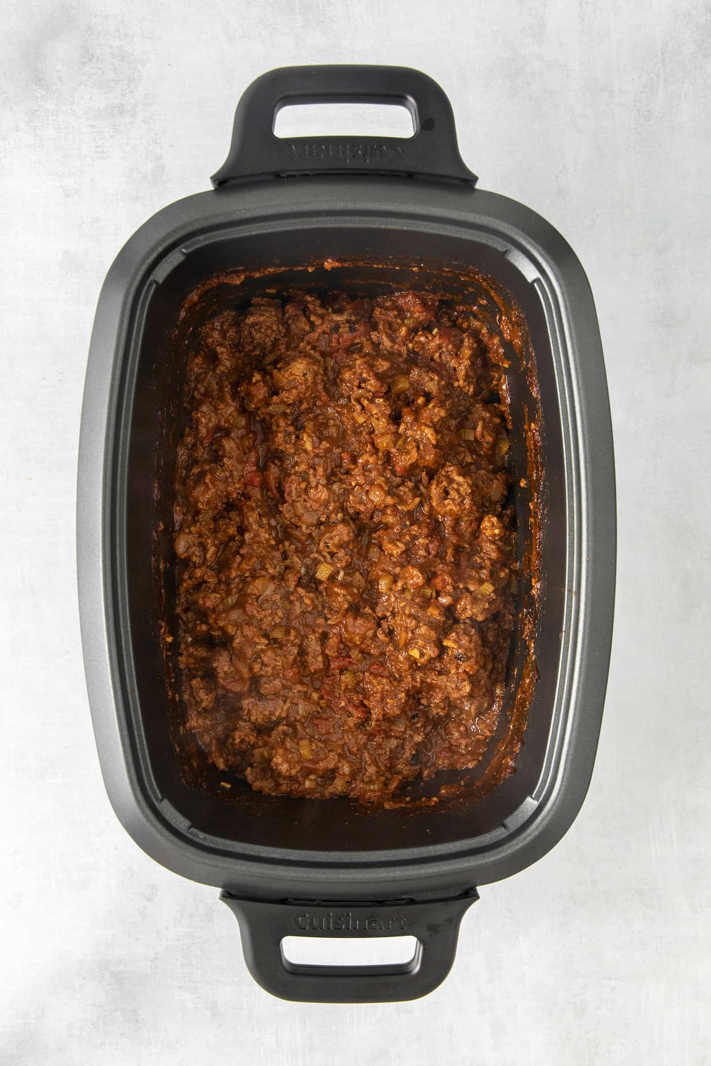 Sloppy joe meat in the crockpot