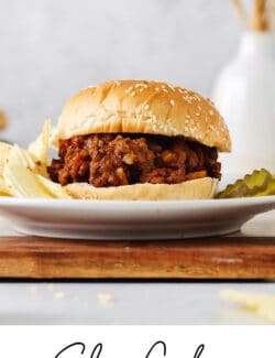 Pinterest image for slow cooker sloppy joes