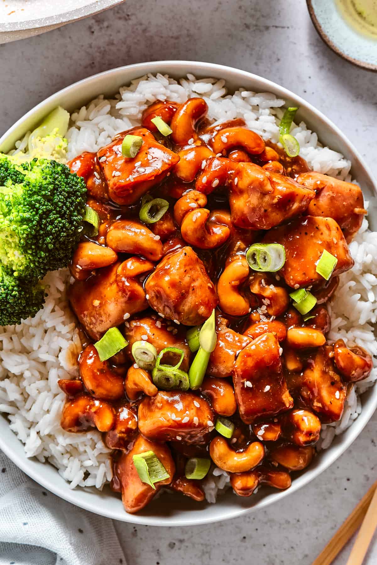 Close up of chicken cashew stir fry