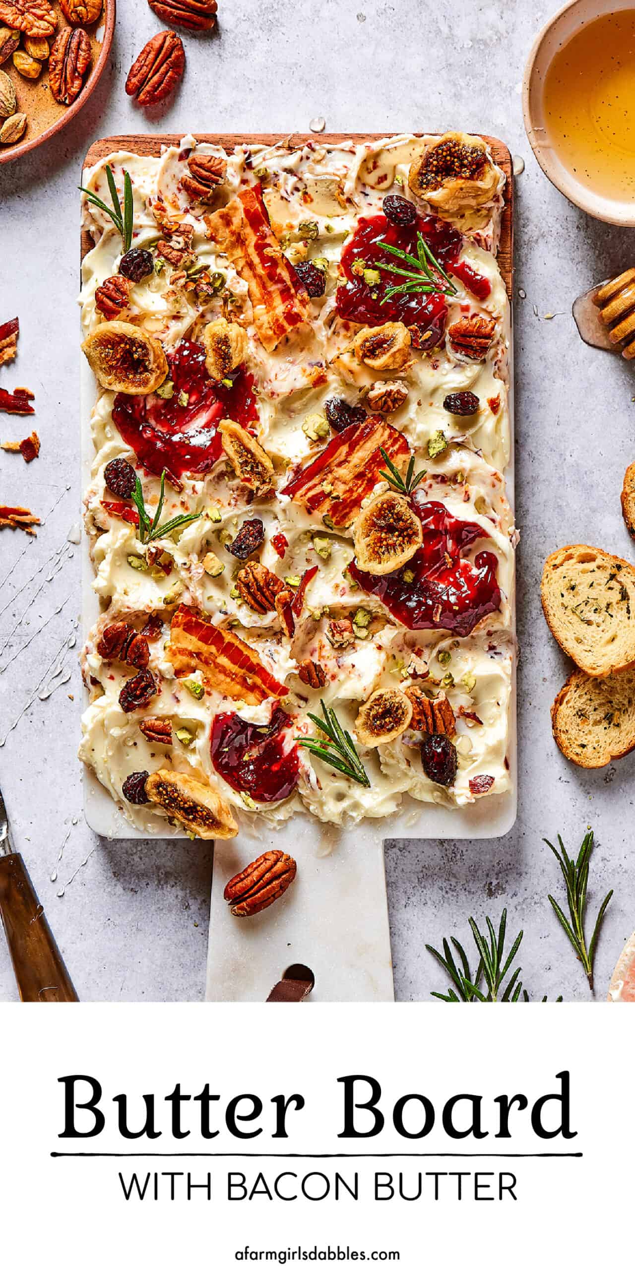 Pinterest image for Butter Board with Bacon Butter