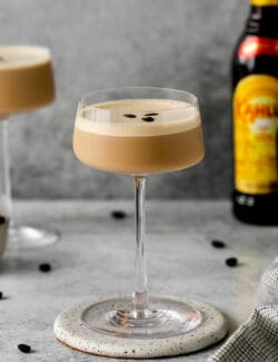 Side view of an espresso martini