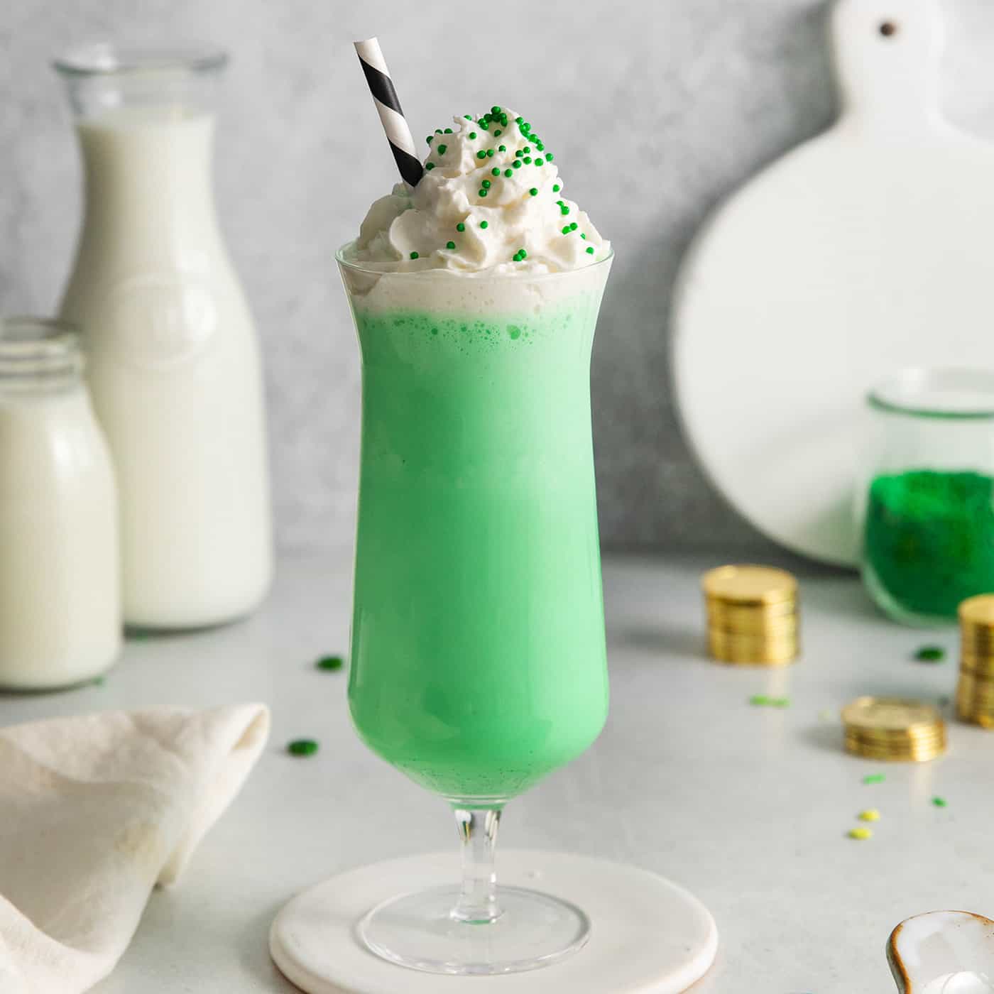 The Shamrock Shake is a classic St. Patrick’s Day staple – this ice cream drink is creamy and refreshing with mint flavor!