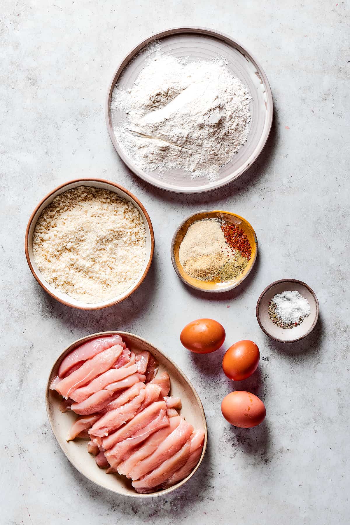 Homemade chicken fries ingredients