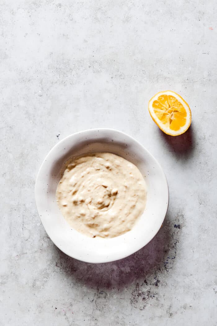 Garlic aioli in a bowl