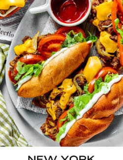 Pinterest image for New York chopped cheese sandwich