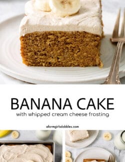 Pinterest image for banana cake