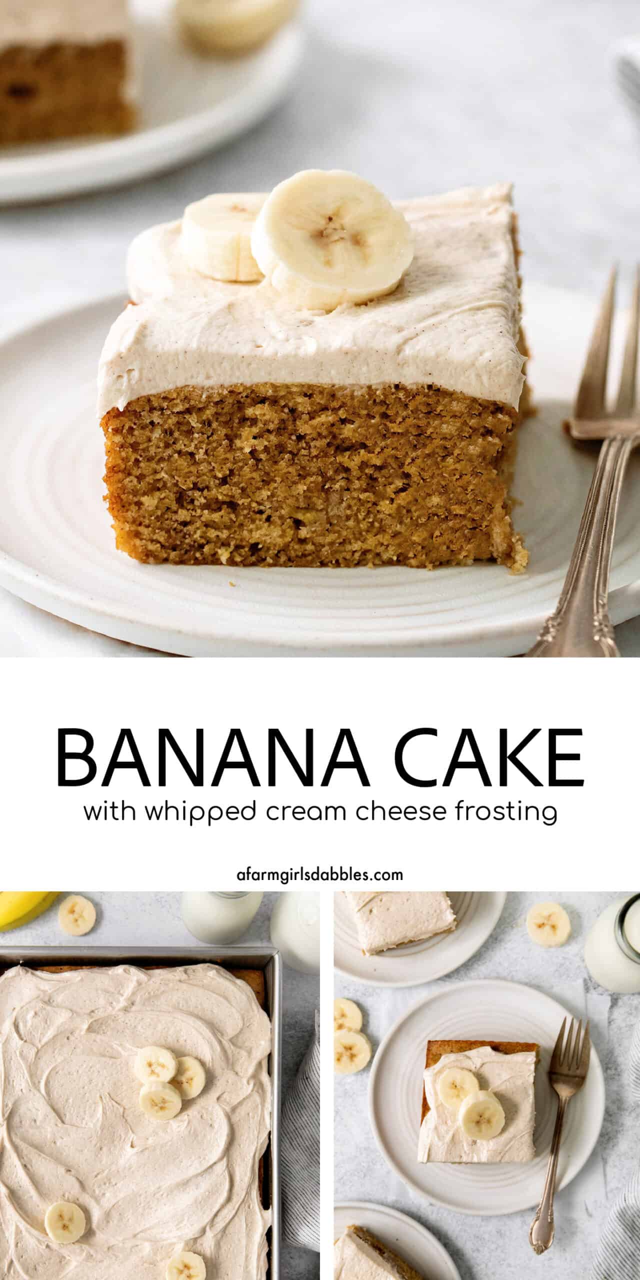 Pinterest image for banana cake