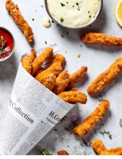 Pinterest image for chicken fries