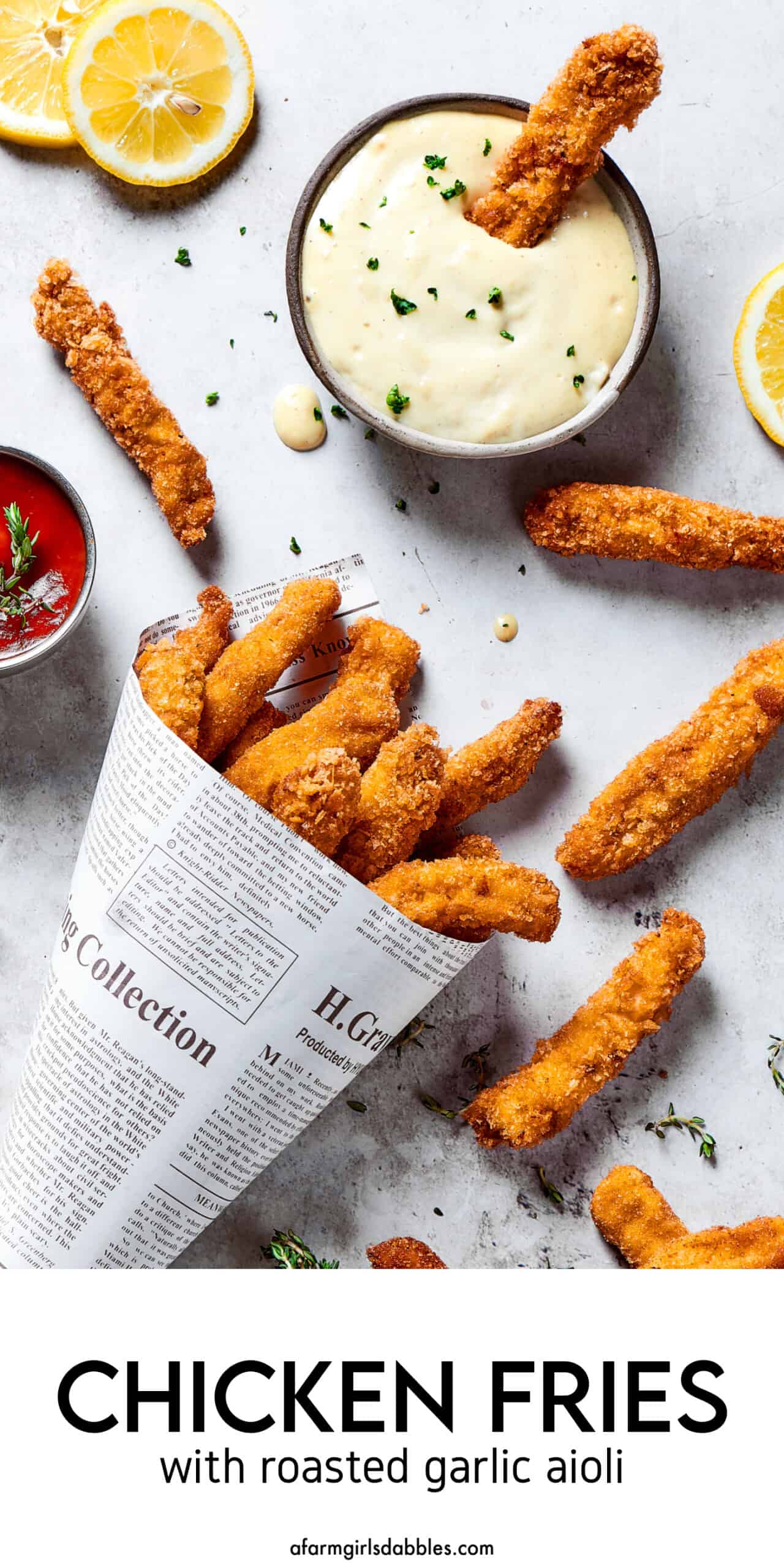 Pinterest image for chicken fries