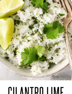 Pinterest image for cilantro lime rice