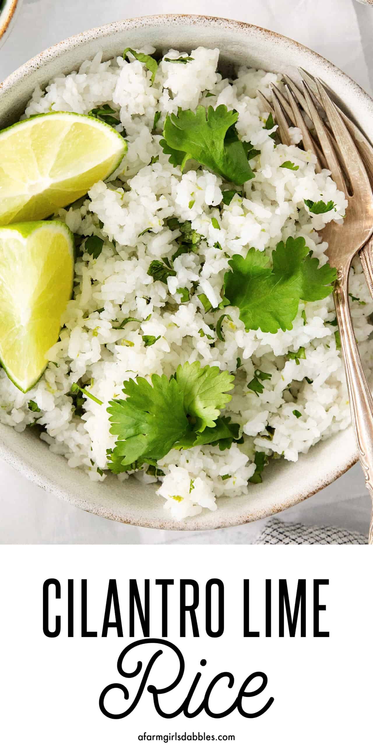 Pinterest image for cilantro lime rice